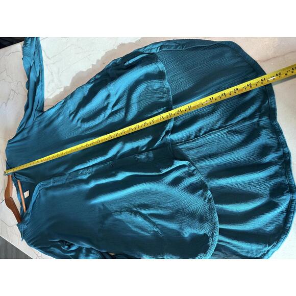 PrAna Scheena Button Down Tunic Top Teal Blue Women’s size Medium - Picture 10 of 11